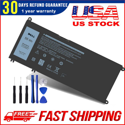 56WH 33YDH Laptop Battery for Dell Inspiron 17 7000 7778 7779 7786 7773 15 7577 G3 3579 3779 G5 5587 G7 7588 Latitude 13 3380 14 3490 15 3590 3580 PVHT1 P30E 81PF3 081PF3 12 Months Warranty