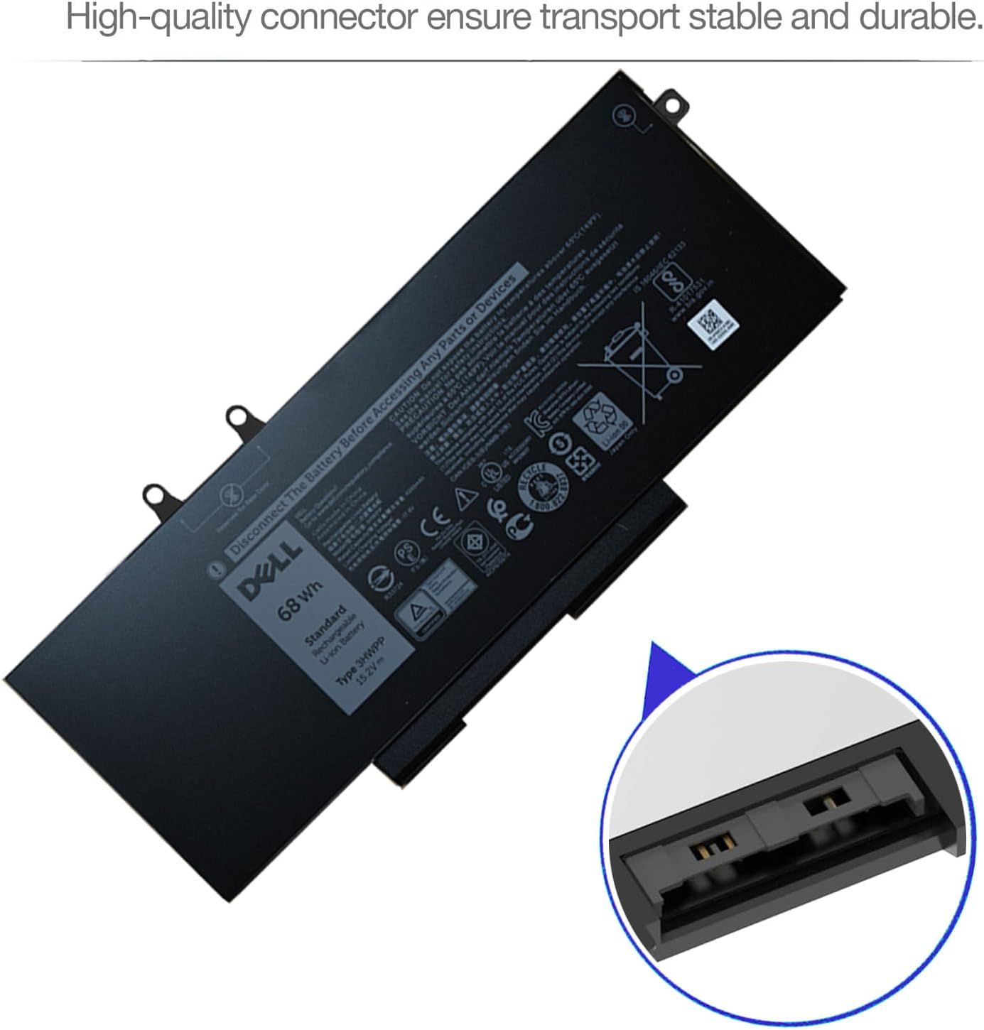 DELL 3HWPP Battery for Dell Latitude 5401 5410 5411 5501 5510 5511 Precision 3541 3551 Inspiron 7706 2-in-1 Inspiron 7500 2-in-1 Inspiron 7506 2-in-1 Black 03HWPP 10X1J N2NLL 1VY7F 451-BCMN 15.2V 68Wh