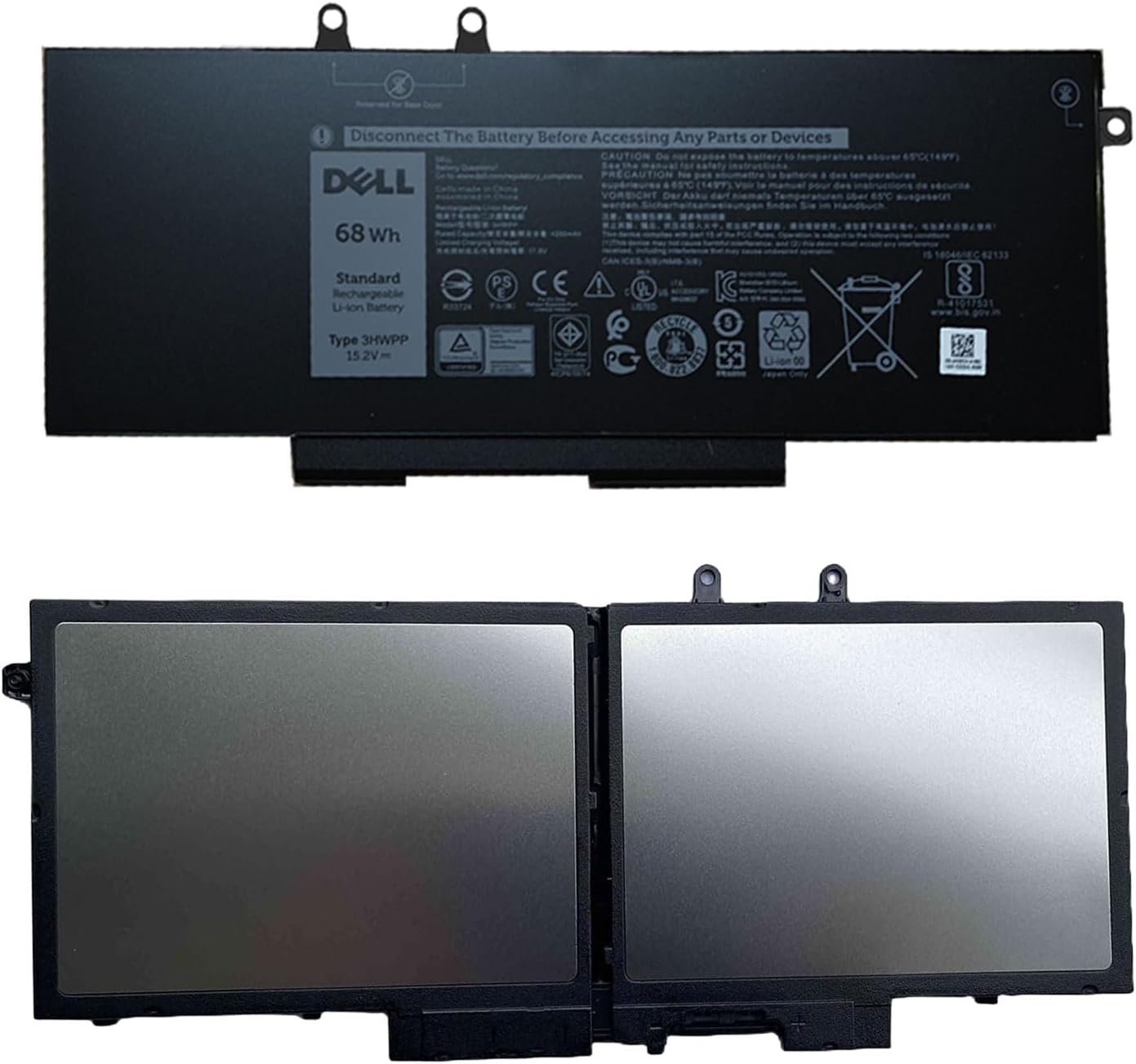 DELL 3HWPP Battery for Dell Latitude 5401 5410 5411 5501 5510 5511 Precision 3541 3551 Inspiron 7706 2-in-1 Inspiron 7500 2-in-1 Inspiron 7506 2-in-1 Black 03HWPP 10X1J N2NLL 1VY7F 451-BCMN 15.2V 68Wh