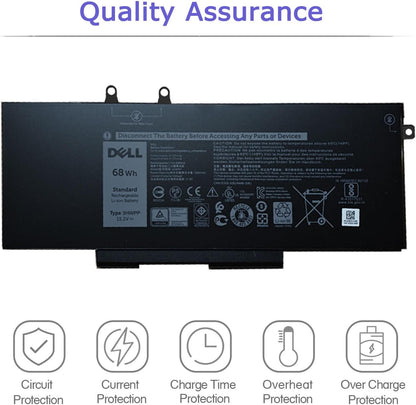DELL 3HWPP Battery for Dell Latitude 5401 5410 5411 5501 5510 5511 Precision 3541 3551 Inspiron 7706 2-in-1 Inspiron 7500 2-in-1 Inspiron 7506 2-in-1 Black 03HWPP 10X1J N2NLL 1VY7F 451-BCMN 15.2V 68Wh