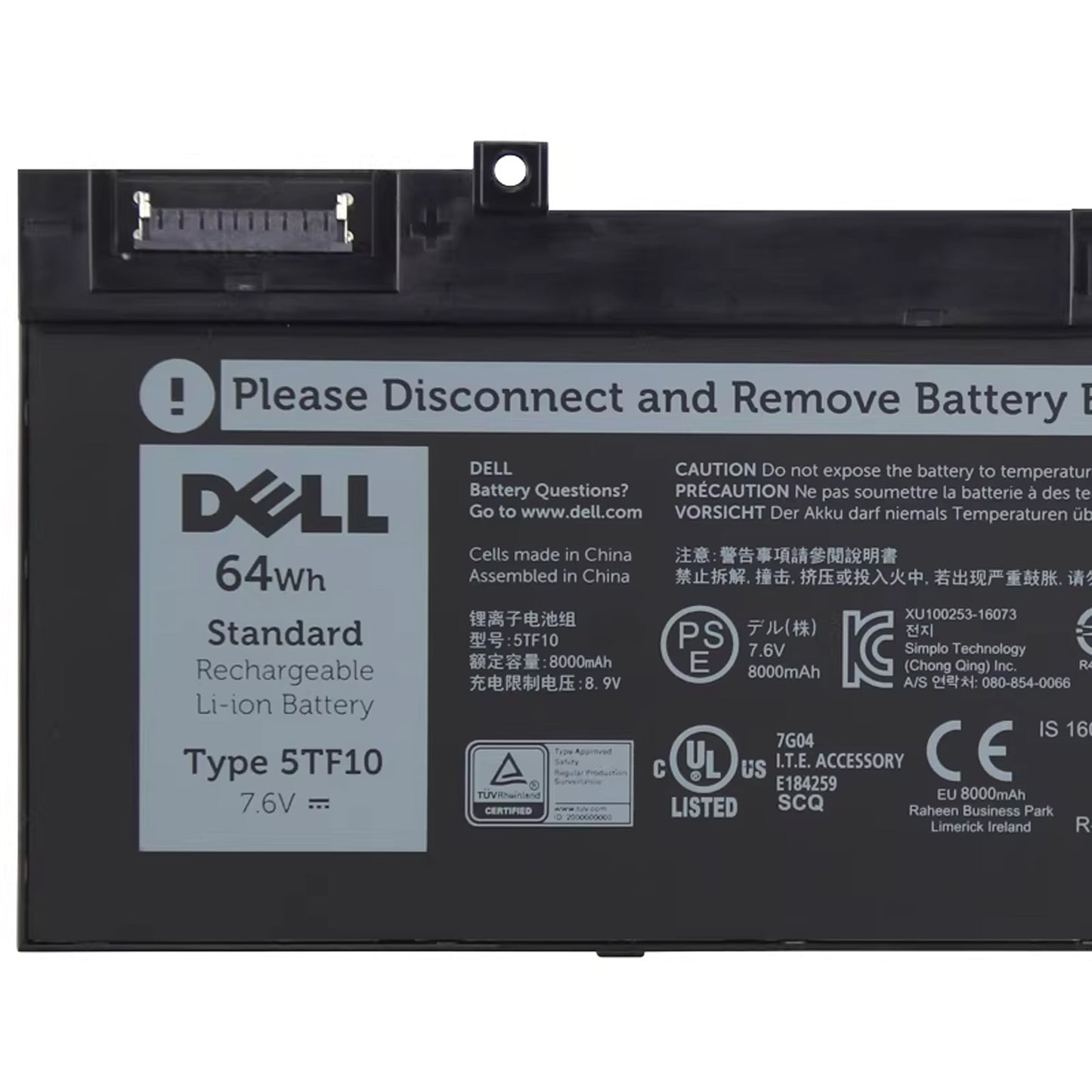 New 5TF10 64Wh 7.6V Battery Replacement for Dell Precision 7730 7740 Laptop