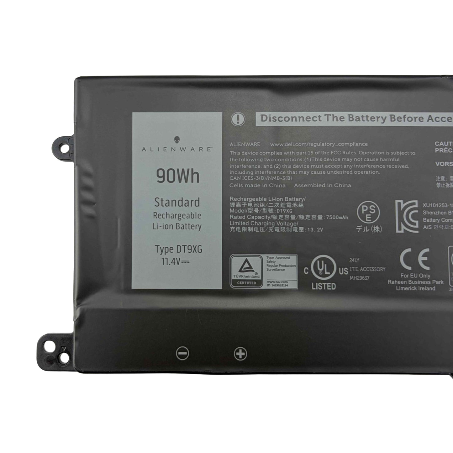 New Genuine 90Wh 11.4V Battery Replacement for Alienware Area‑51m Laptop (Dell 7PWKV, KJYFY, DT9XG)