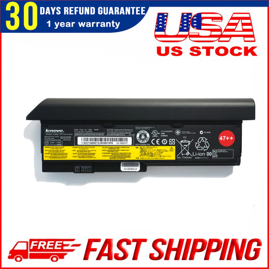 Genuine 85Wh 9-Cell 47++ Battery Replacement for Lenovo ThinkPad X200 X201 X201s Laptop (Part # 42T4696, 43R9253, 42T4825)