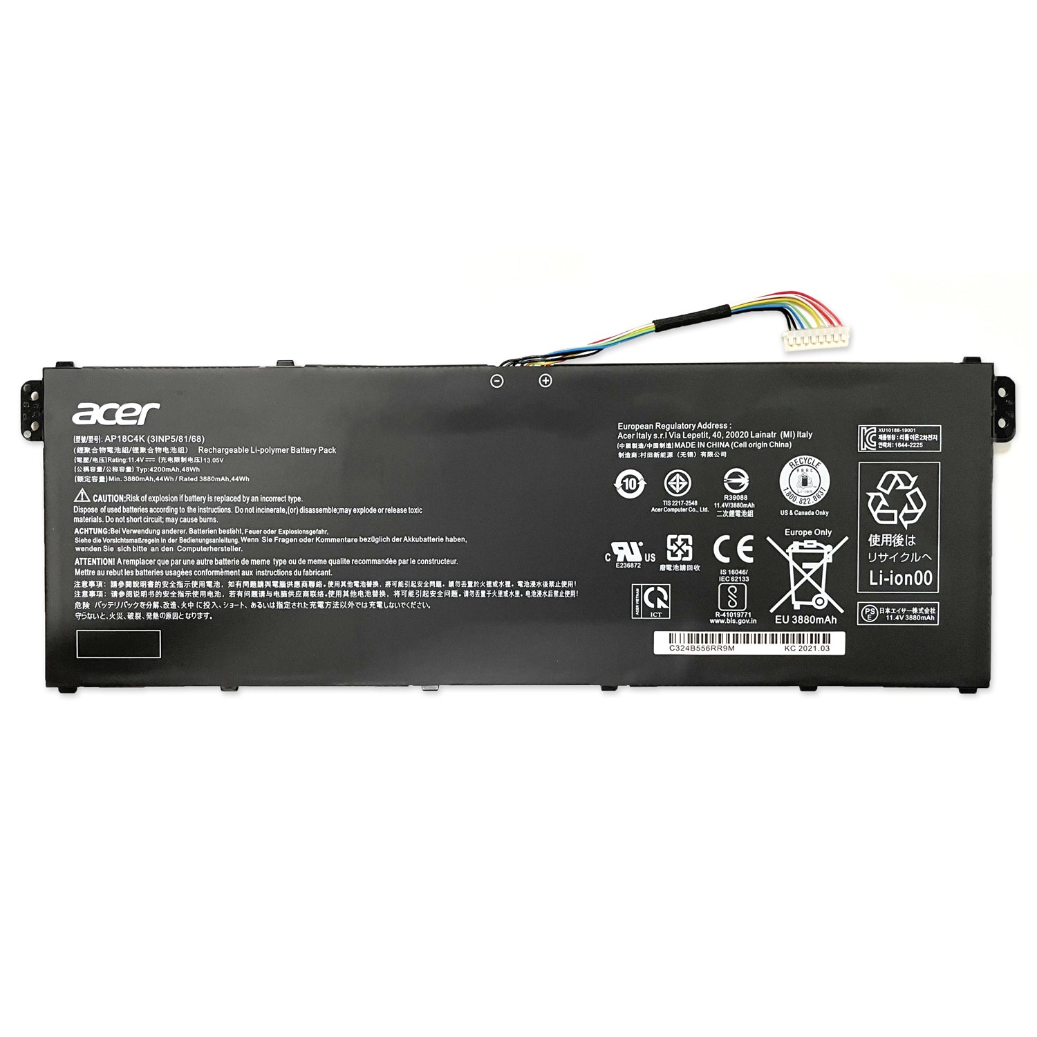 Genuine AP18C4K 48Wh Battery Replacement for Acer Aspire 5 A515-43G A515-44 A515-44G Spin 3 SP314-54N