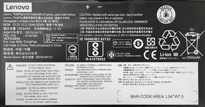 Genuine 01AV493 SB10L84121 Laptop Battery Replacement for Lenovo ThinkPad T570 T580 P51s P52s Series 00UR891 00UR892