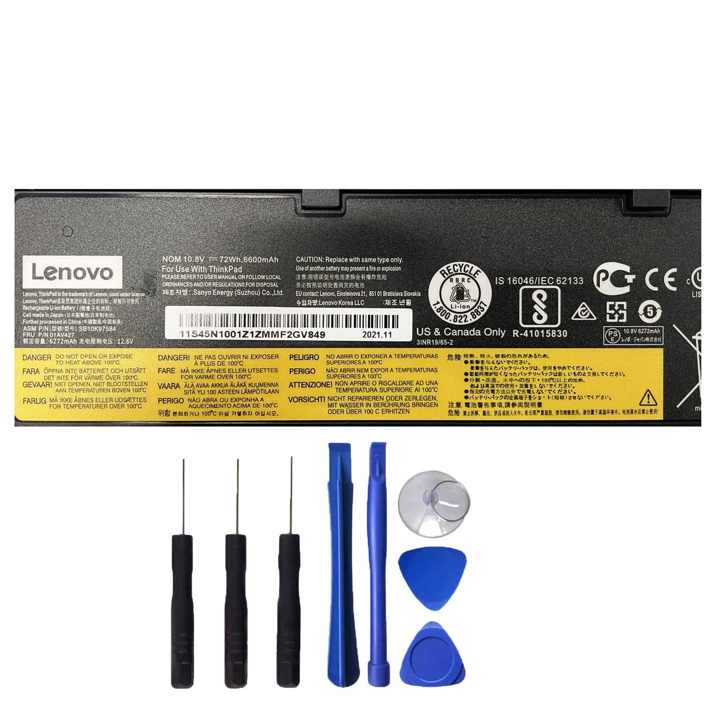 Genuine 01AV427 01AV423 61++ Battery Compatible for Lenovo Thinkpad T470 T480 P51S T570 T580 A485 A475 Series 01AV425 01AV422 01AV492