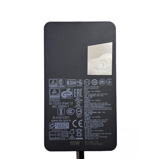 Genuine Microsoft 65W Power Supply Model 1706 | For Surface Pro 3-9 & Surface Book