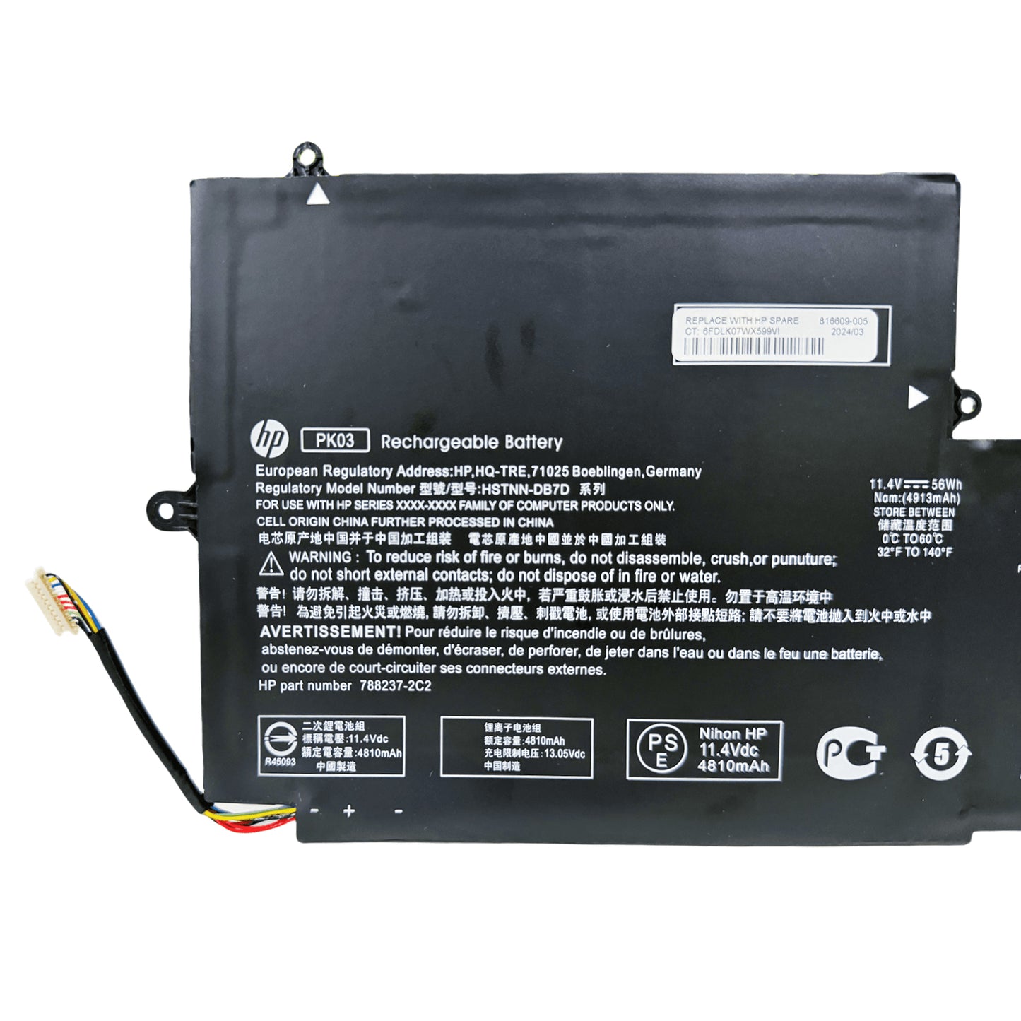 Genuine PK03XL Replacement Battery for HP Spectre 13 Pro X360 G1 G2 Models 13-4000 13-4100 13-4200