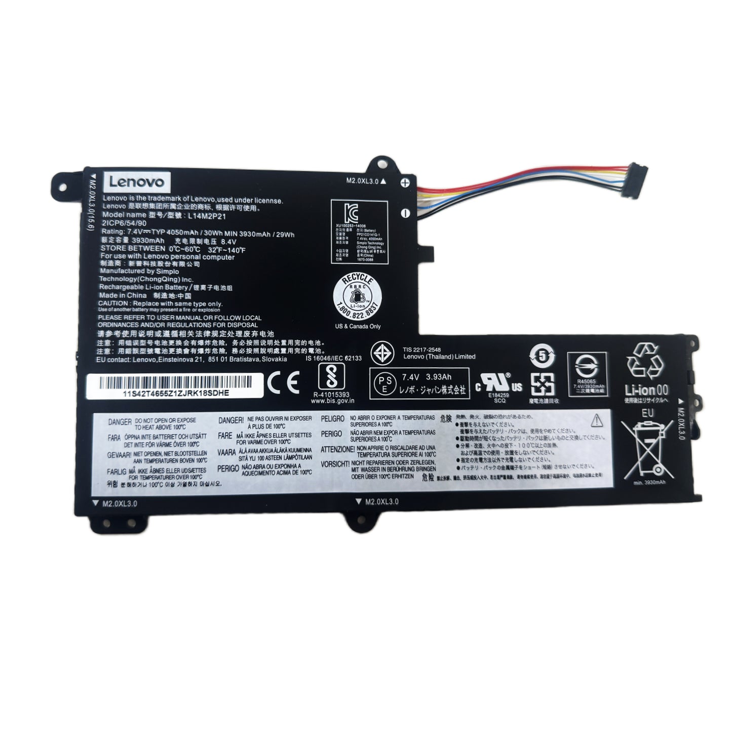Genuine L14L2P21 L14M2P21 Laptop Battery for Lenovo Yoga 500 500-151BD 500-15ISK 500-14ISK 500-14IBD Ideapad U41-70 310S-14ISK 300S-14ISK S41-70 S41-70AM-IFI 500S 500S-14ISK 510S-14ISK 520S-14IKB 7.4V 30Wh