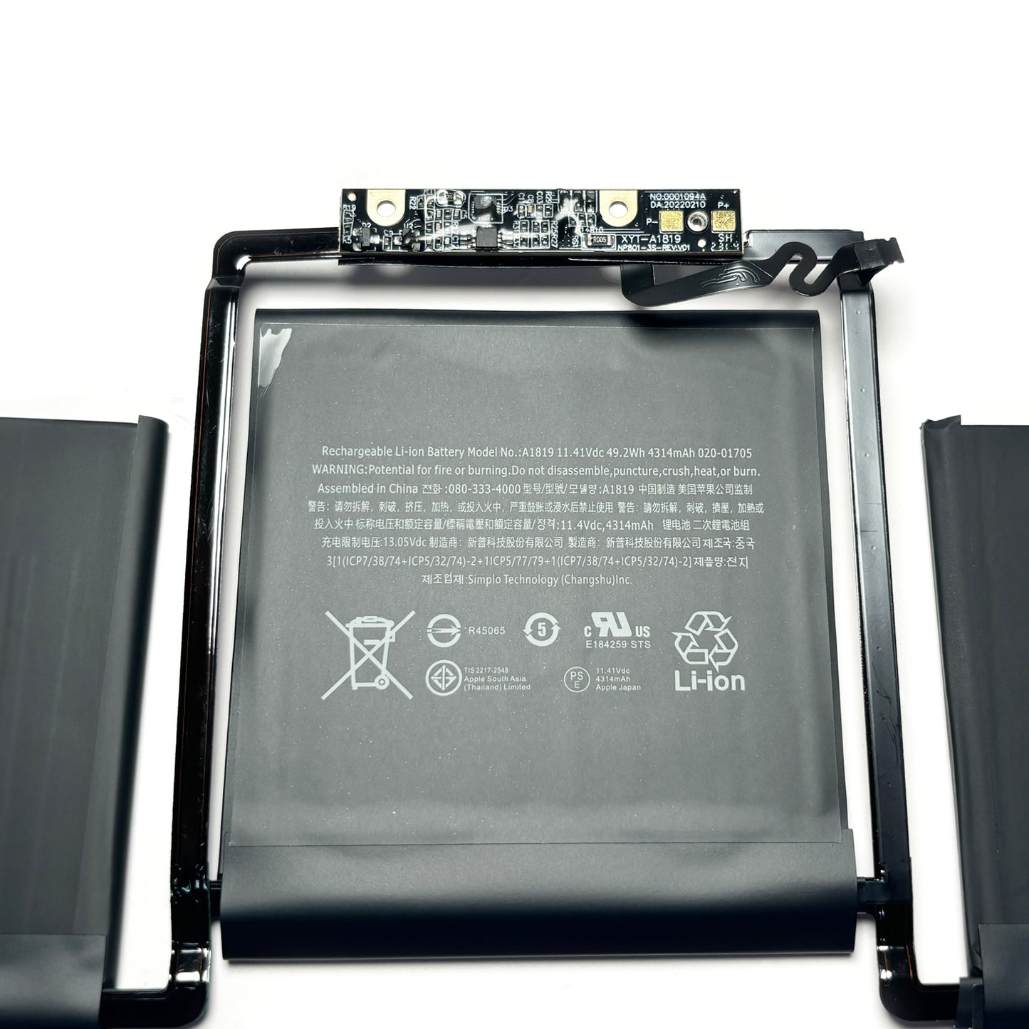 Genuine A1819 Battery Compatible with MacBook Pro 13-inch A1706 (Late 2016 & Mid 2017, EMC 3071 3163) 11.4V 49.2Wh Li-ion Replacement