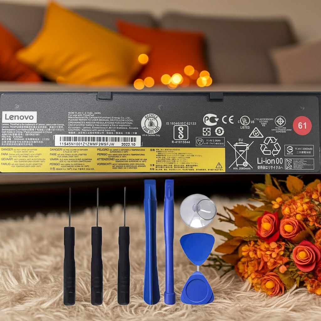 Genuine 01AV423 01AV424 01AV422 01AV452 61 Laptop Battery for Lenovo ThinkPad A475 A485 T470 T570 T480 T580 P51S P52S TP25 Series 61+ 01AV490 4X50M08810 SB10K97579 SB10K97580 SB10K97581 SB10K97597 11.4V 24Wh