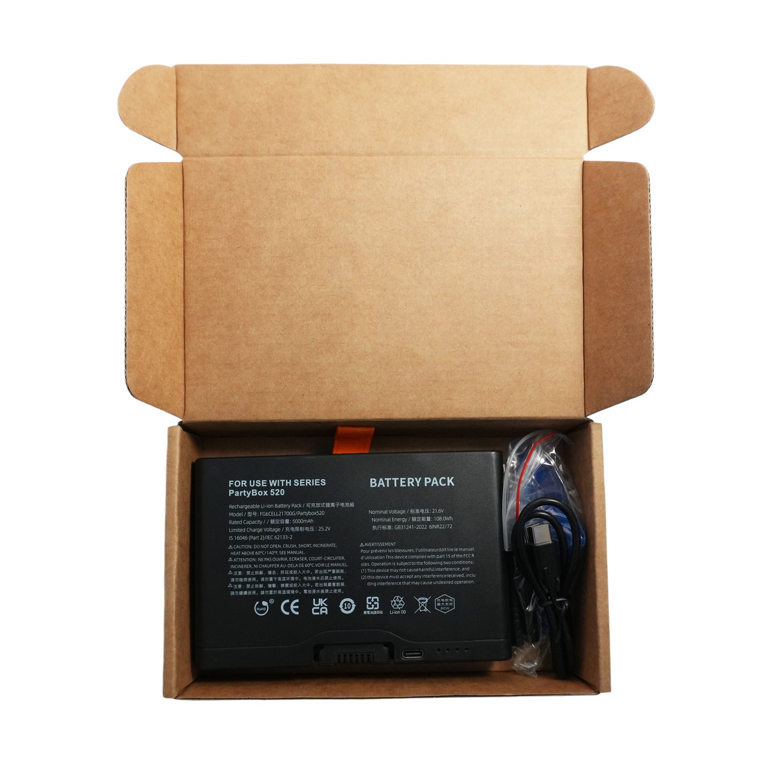 Genuine 5000mAh 108Wh High Capacity Replacement Battery for JBL PartyBox Stage 520 720 Portable Bluetooth Speaker FG2CELL21700