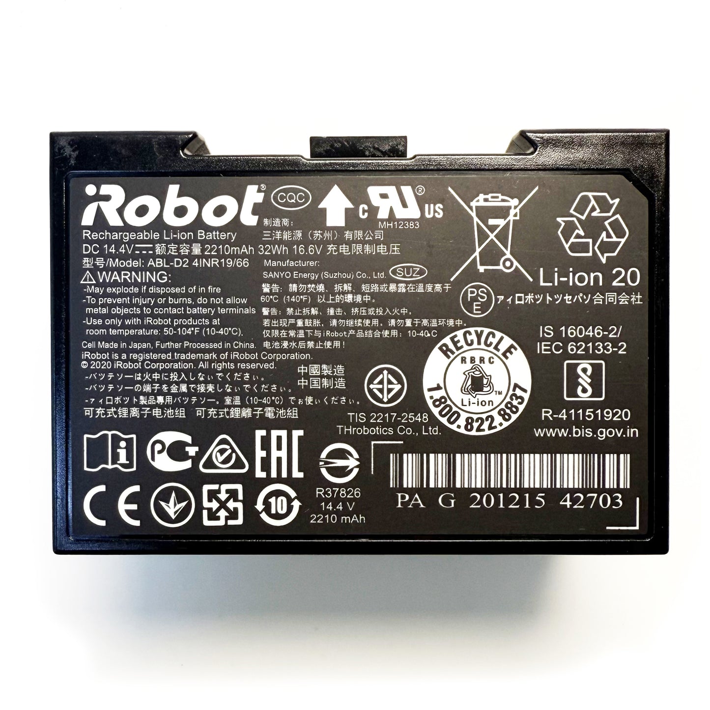 ABL-D2 ABL-D2A Replacement Battery Compatible with iRobot Roomba j7 j7+ j8+ i8 i8+ i4 i4+ i6 e5 e6 Combo i5 j5 j9 Series – 14.4V 32Wh High-Performance Power Pack