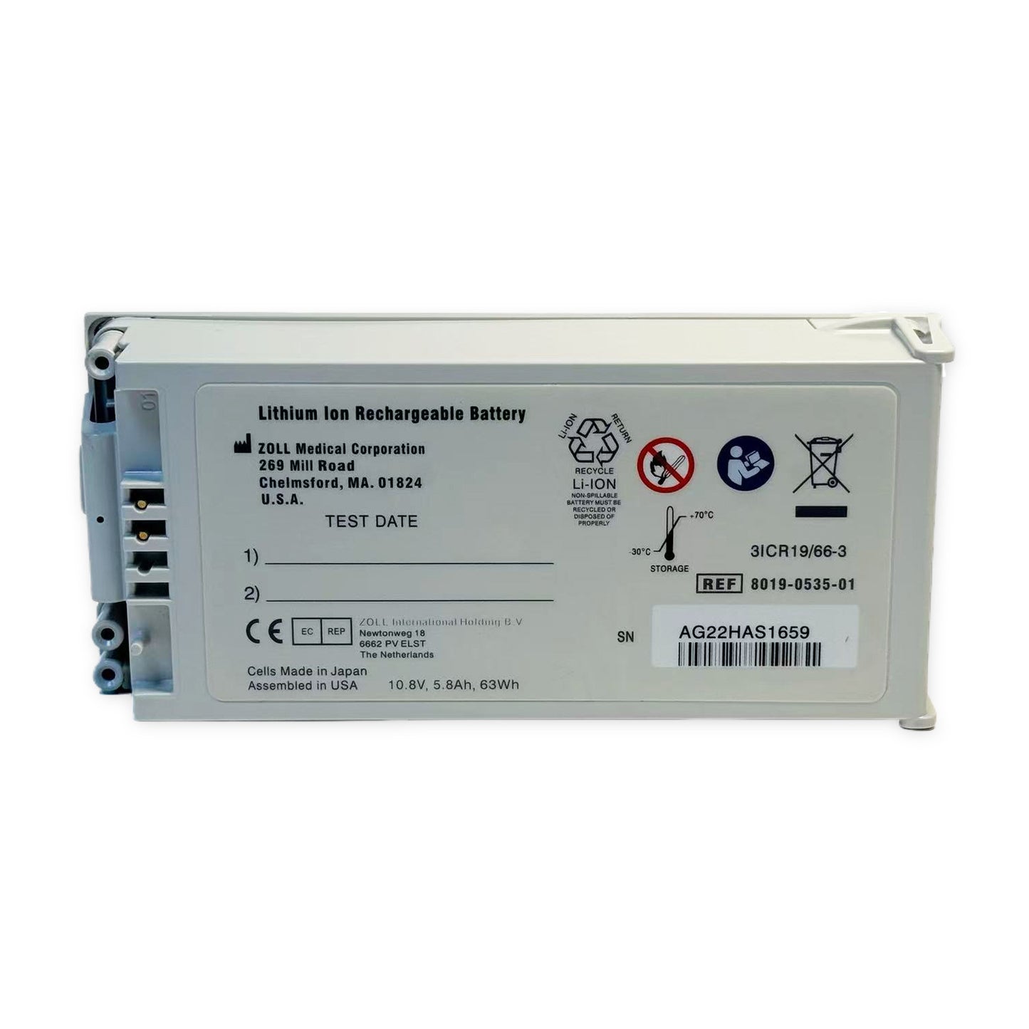 Rechargeable Li-Ion REF 8019-0535-01 Battery Pack for Zoll SurePower E Series/R Series 10.8V 5.8Ah 63Wh