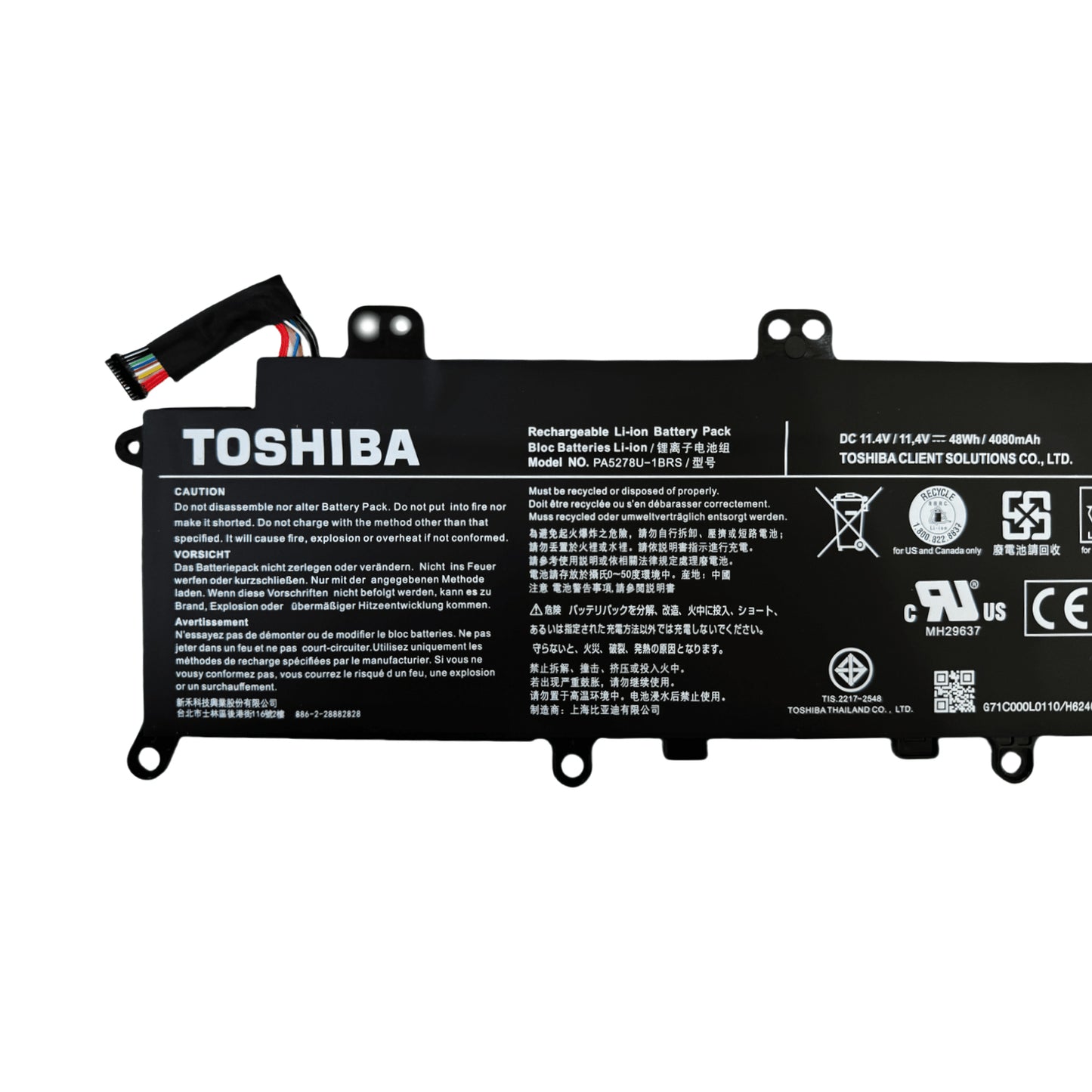 Genuine Original 48Wh PA5278U-1BRS 3ICP5/94/68 Laptop Battery For Toshiba Portege X30-D X30-E Tecra X40-D X40-E X40-F Notebook