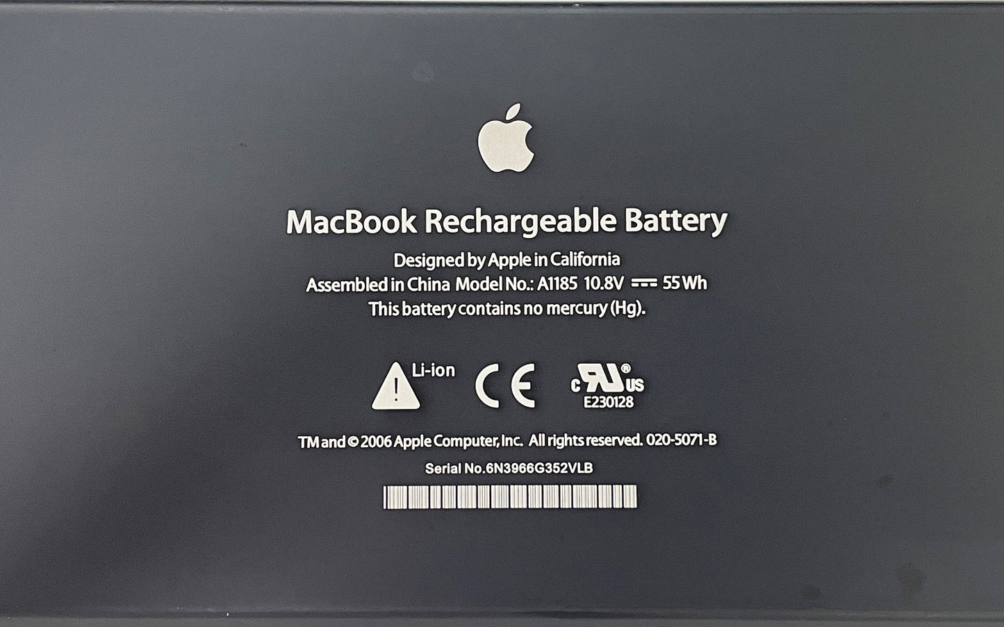 Genuine A1185 A1181 Laptop Battery for Apple MacBook 13" A1185 A1181 MA561 MA561FE/A MA561G/A MA561J/A [10.8V 59Wh Black]