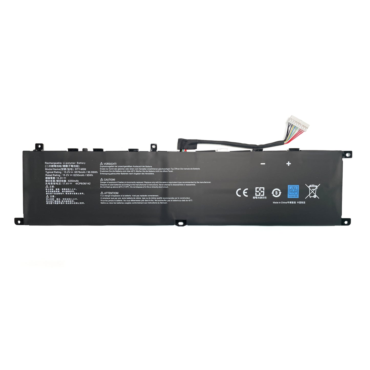 BTY-M6M 99.99Wh Laptop Battery Replacement for MSI GS66, GE66, GE76, WS66, Creator 15
