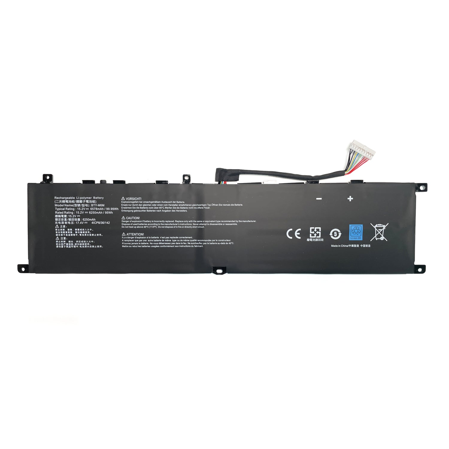 BTY-M6M 99.99Wh Laptop Battery Replacement for MSI GS66, GE66, GE76, WS66, Creator 15