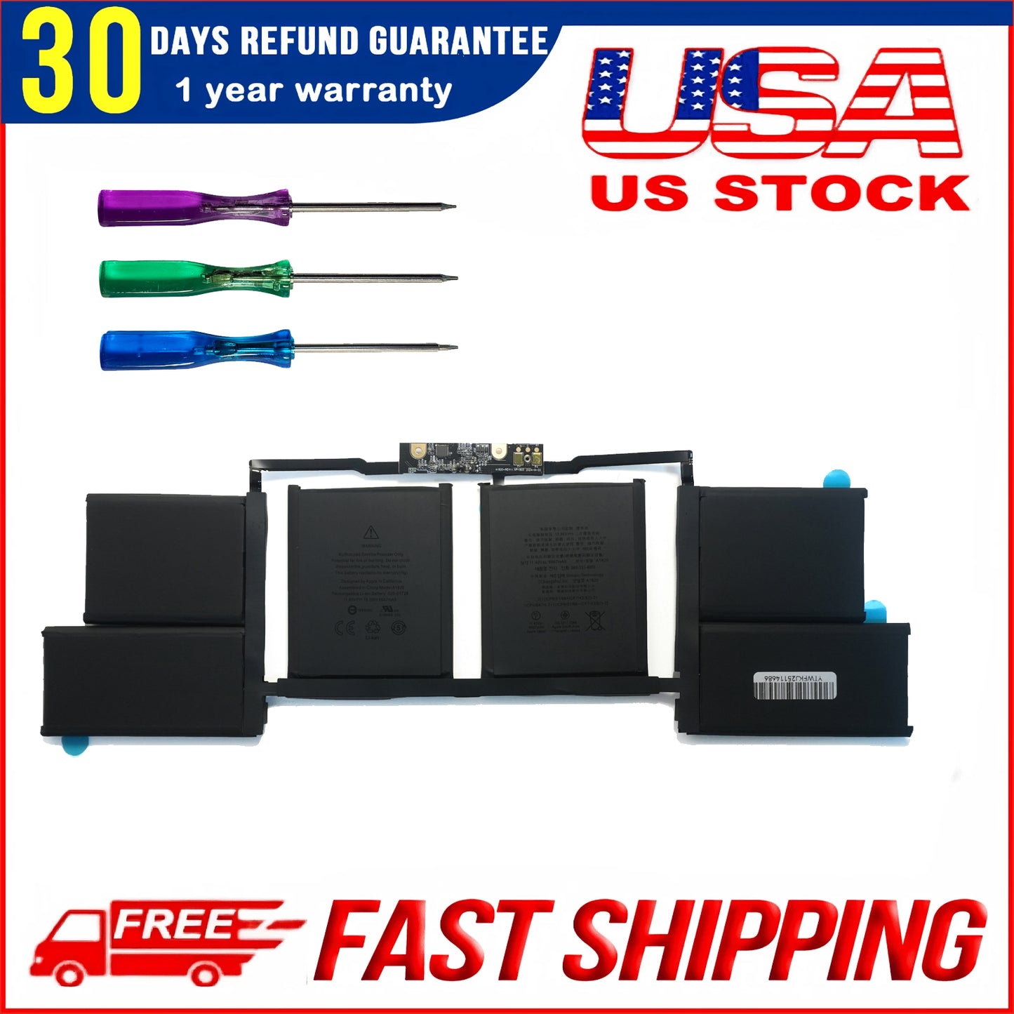 A1820 A1707 Battery Replacement for MacBook Pro A1707 (2016, 2017) 15-inch A1820 Battery EMC 3072 EMC 3162 (11.4V 78Wh 6667mAh)