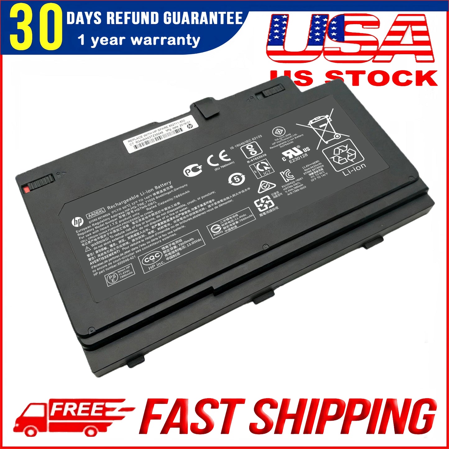 AA06XL HSTNN-DB7L Battery Replacement for HP ZBook 17 G4 2ZC18ES 1RR26ES Z3R03UT