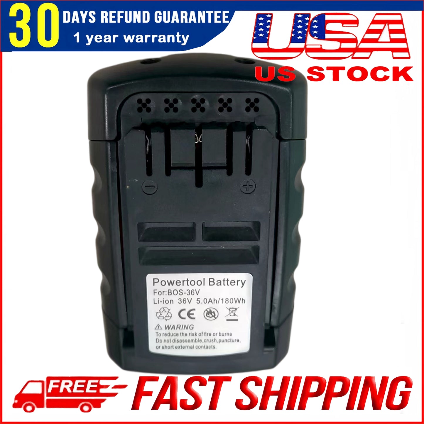 36V 6000mAh Li‑ion Replacement Battery for Bosch BAT810 BAT836 BAT840 GBH36 GSR36 Cordless Tools