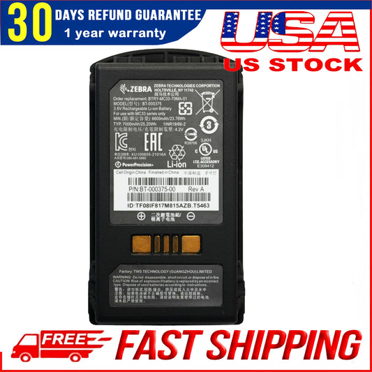 New Genuine 7000mah Capacity Mc33 BT-000375 Battery for Zebra BTRY-MC33-70MA-01