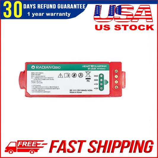 Original BT-303R 12V Non-Rechargeable Lithium Battery for RADIAN AED HR-501 Defibrillator Replacement