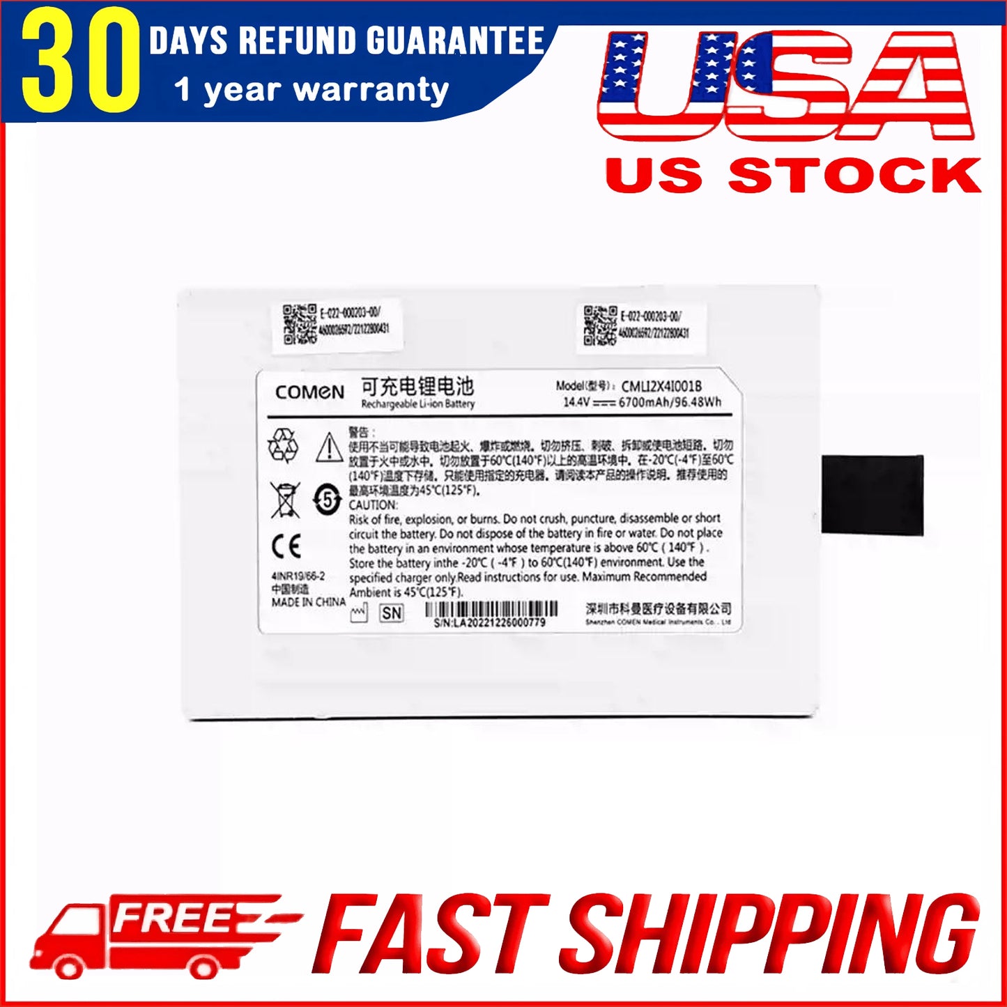 Original COMEN CMLI2X4I001B Battery Replacement for Medical Instrument Equipment