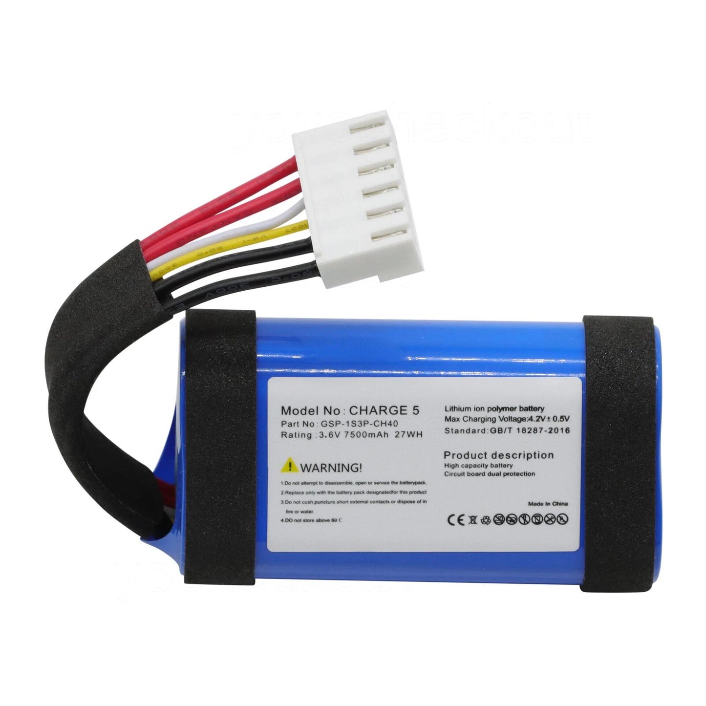 GSP-1S3P-CH40 7500mAh Replacement Battery with Tool Kit for JBL Charge 5 Portable Speaker