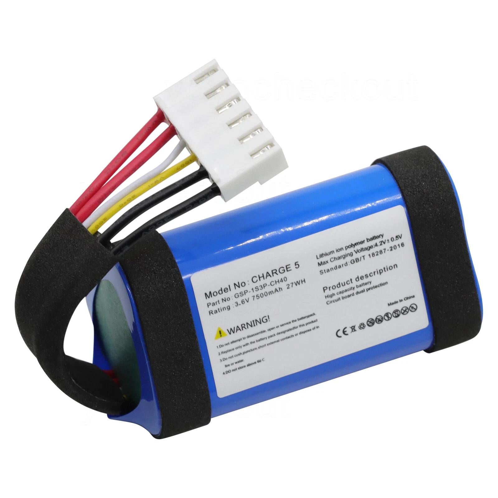 GSP-1S3P-CH40 7500mAh Replacement Battery with Tool Kit for JBL Charge 5 Portable Speaker