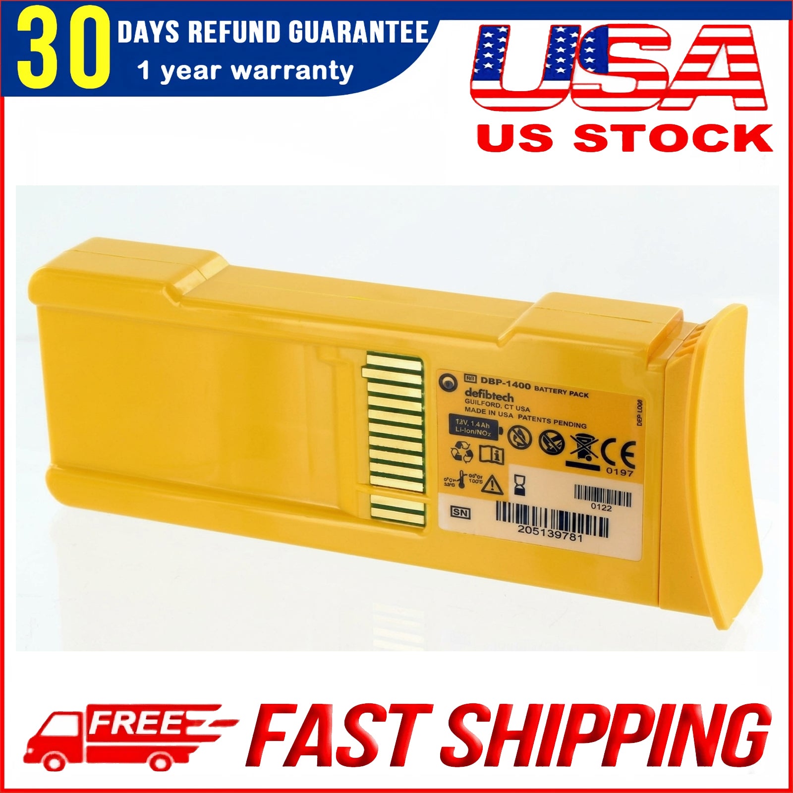 Genuine DBP-1400 DBP-2800 Battery Replacement for Defibtech Lifeline Standard AED Defibrillator