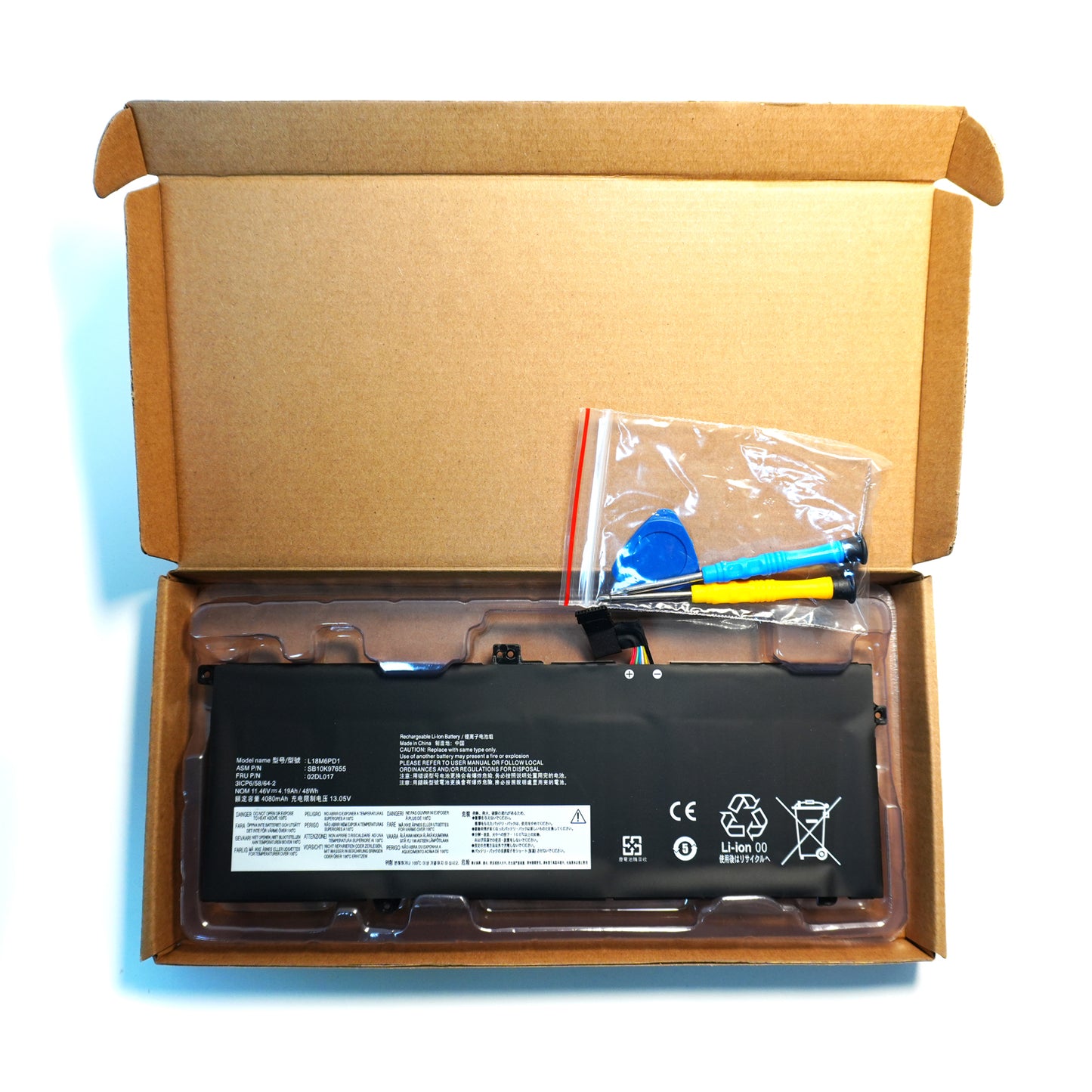 Genuine L18M6PD1 L18C6PD1 Battery for Lenovo ThinkPad X13, X390, X395 | 48Wh