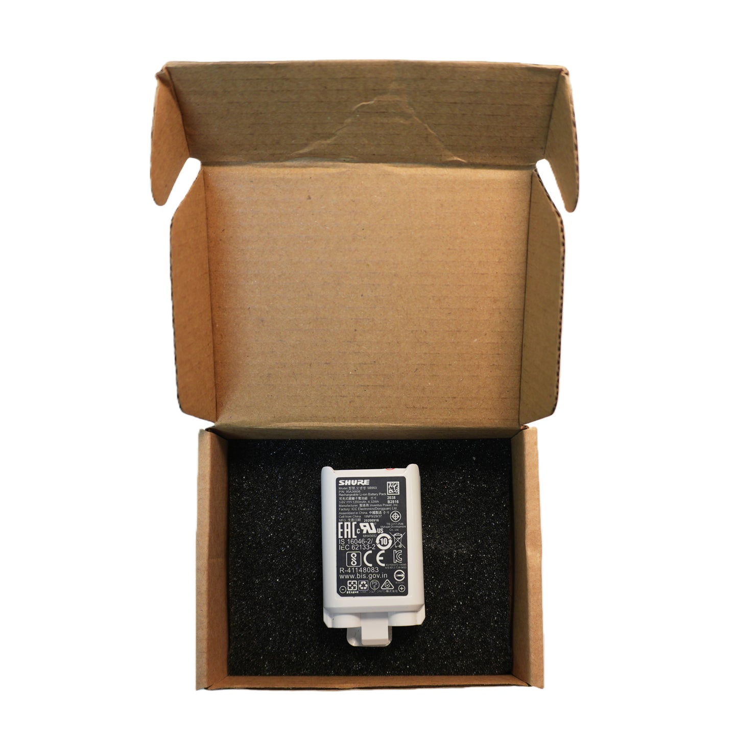 Shure SB903 OEM Rechargeable Lithium‑Ion Battery Replacement for SLXD1 & SLXD2 Wireless Transmitters