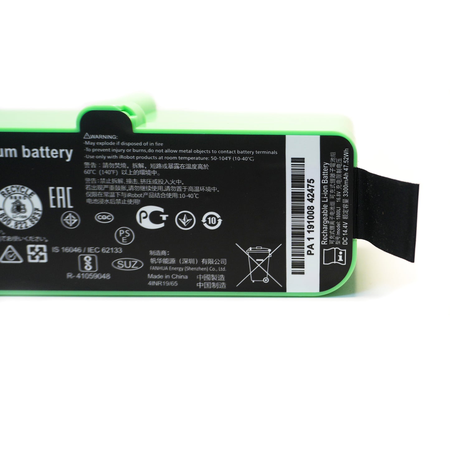 Genuine 1800LI Replacement battery Compatible with Roomba 960 981 970 965 801 805 850 860 890 891 895 695 690 685 680 677 675 671 670 665 652 640 614 615 4376392 for iRobot Roomba 500 600 700 800 900 Series