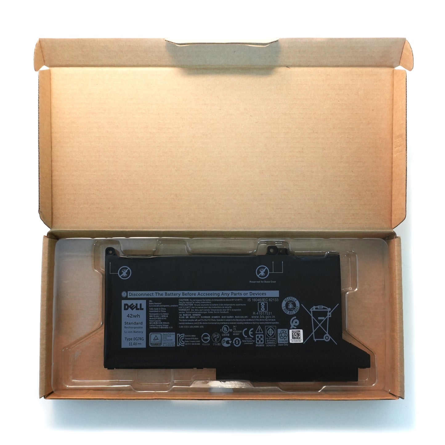 0G74G Laptop Battery Replacement for Dell Latitude 5300 2-in-1 5310 7300 7400 Series Notebook OG74G 2PFPW 02PFPW 3KF82 8JYHH 11.4V 42Wh