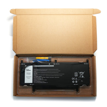 N7HT0 Laptop Battery Replacement forDell Latitude 9510 9520 Latitude 9520 2-in-1 Series N7HT0 V5K68 TVKGH N2NLL 7.6V 52Wh 6500mAh 4-Cells (12 pin)