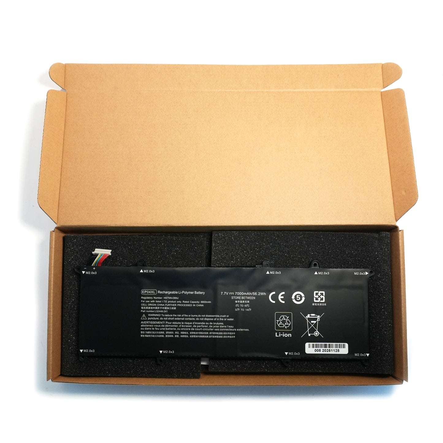 EP04XL Laptop Battery Compatible with HP Elite Dragonfly G1 2019 Elite Dragonfly G2 2020 Series EP04056XL HSTNN-DB9J HSTNN-IB8Y L52448-1C1 L52448-241 L52581-005 7.7V 56.2Wh 7000mAh