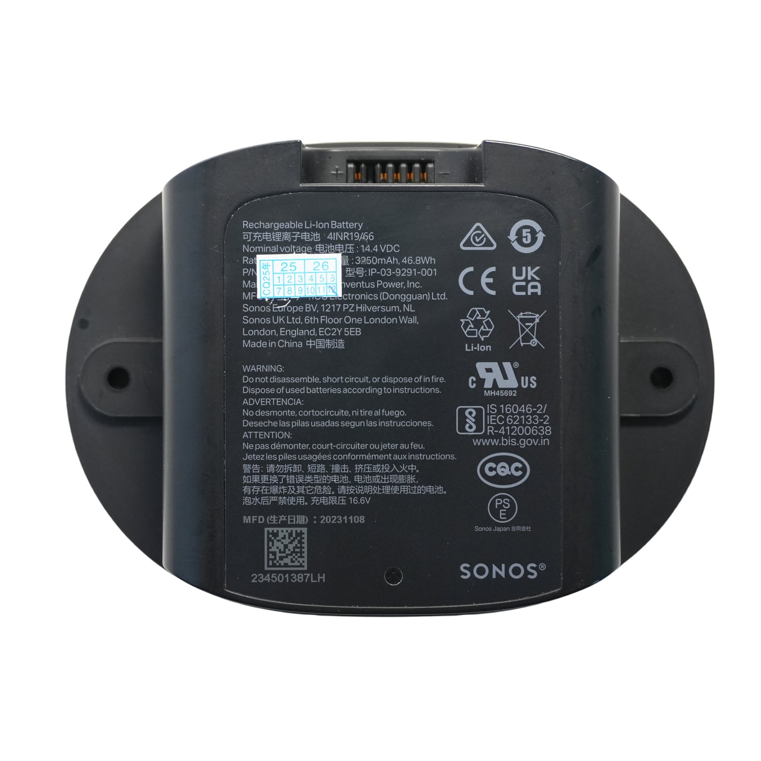 Original 2500mAh IP-03-6802-001 Battery Replacement for SONOS Move Portable Bluetooth Speaker Model 111-00001