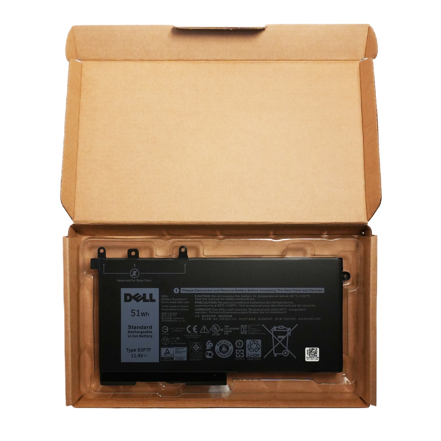 93FTF 51Wh Battery Replacement for Dell Latitude 5580 Laptop & Latitude 5490 2-in-1 Business Notebook