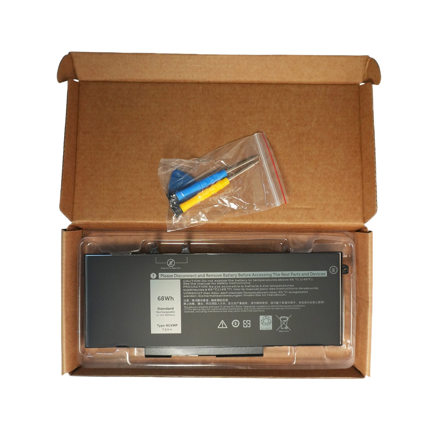 4GVMP Laptop Battery for Dell Latitude 5400 5500 5410 5510 E5400 E5500 Inspiron 7590 7591 7791 2-in-1 Precision 3540 3550 Series P84F P84F001 P42E P42E001 P98G001 P80F001 RF7WM C5GV2 H82T6 7.6V 68Wh