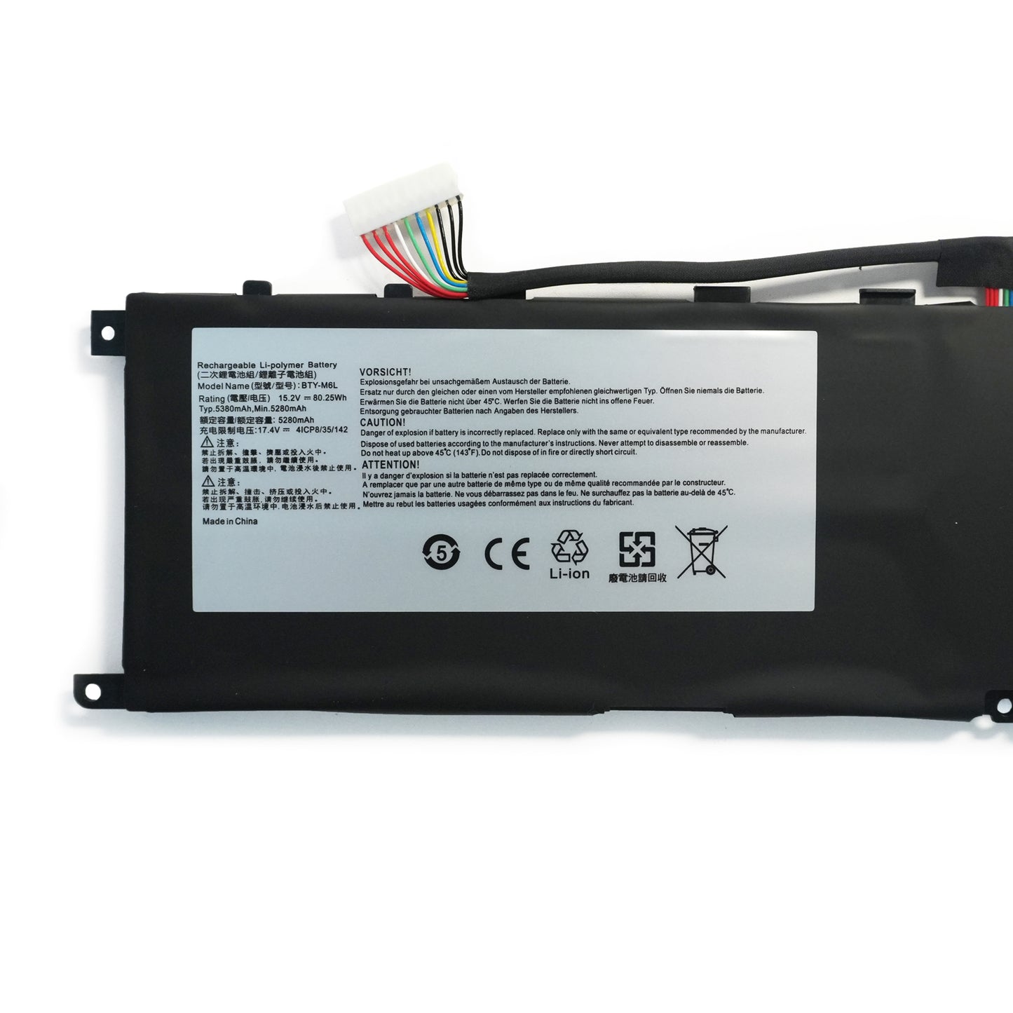 Genuine BTY-M6L 80.25Wh 15.2V Battery Replacement for MSI GS65 Stealth Thin 8SF & P65 Creator 8RE Laptop Series