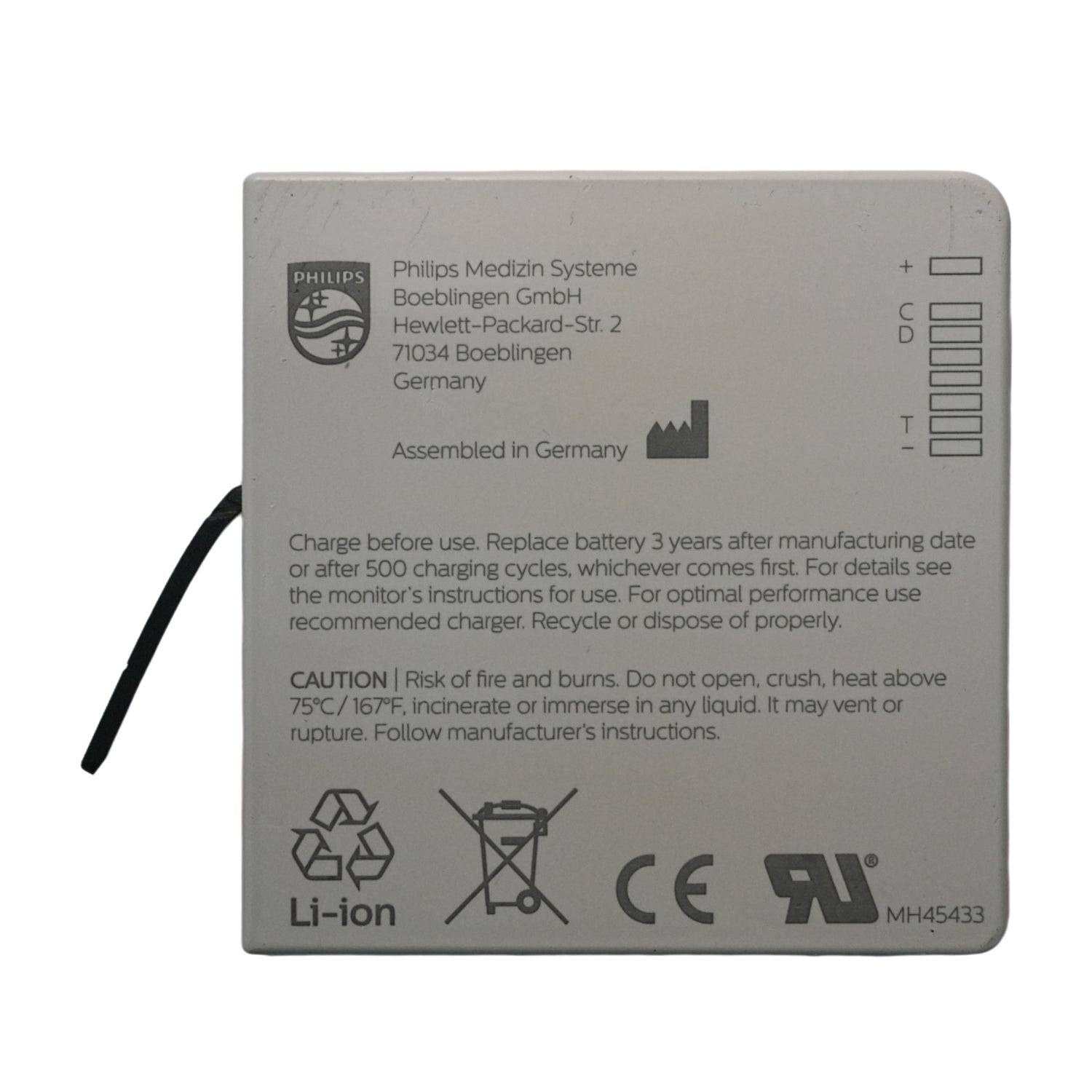 Genuine 989803196521 Battery Replacement for Medizin Systeme IntelliVue X3 MX100 (3INR19/66)