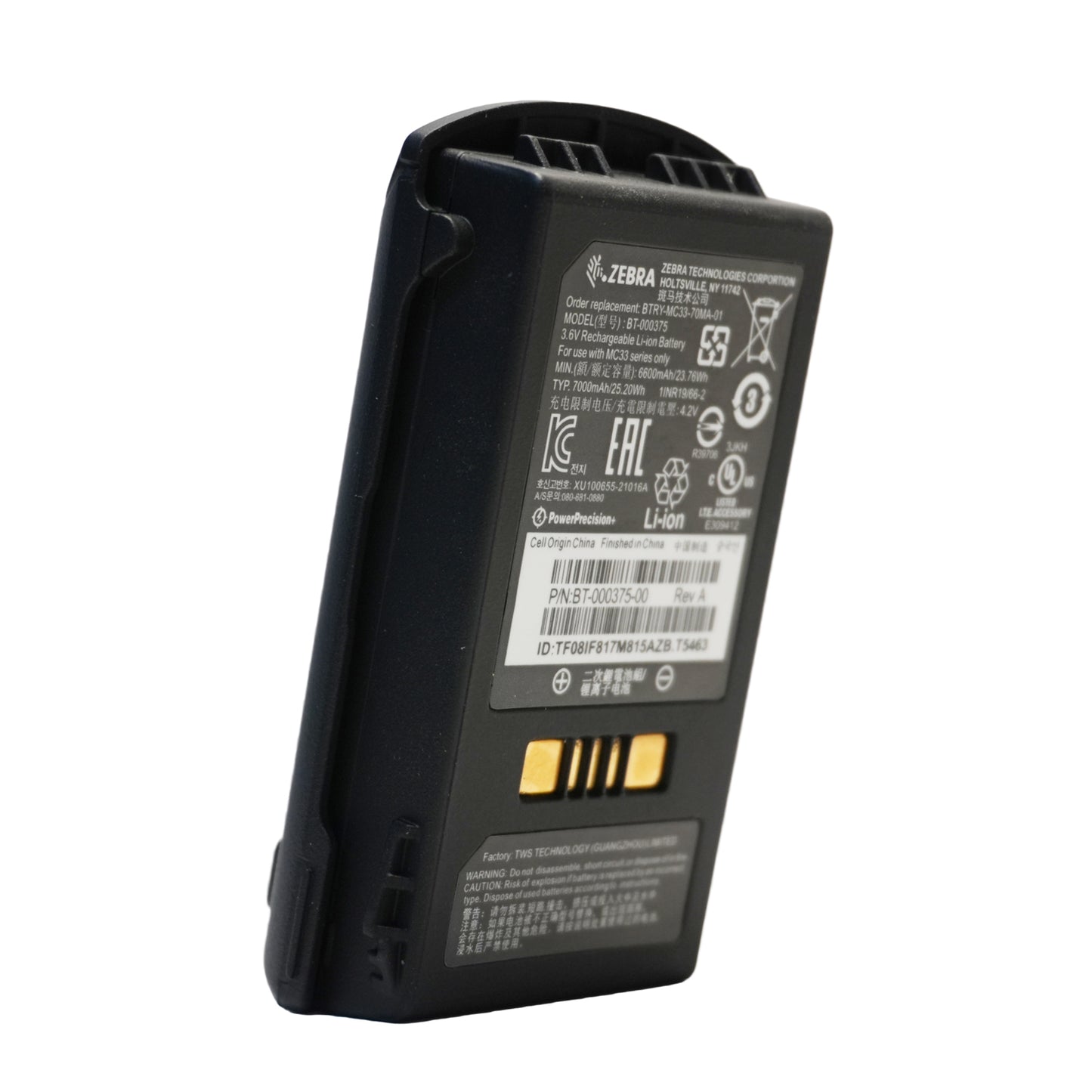 New Genuine 7000mah Capacity Mc33 BT-000375 Battery for Zebra BTRY-MC33-70MA-01