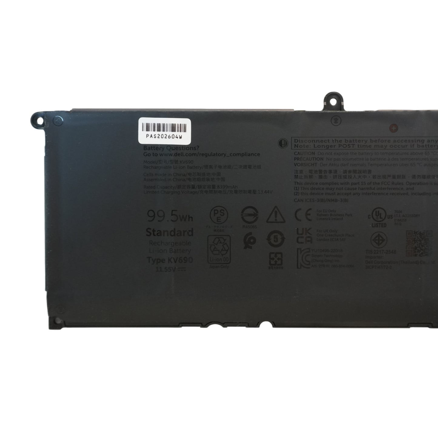 Original KV690 99.5Wh 6-Cell Battery Replacement for Dell Precision 5680 5690 Mobile Workstation