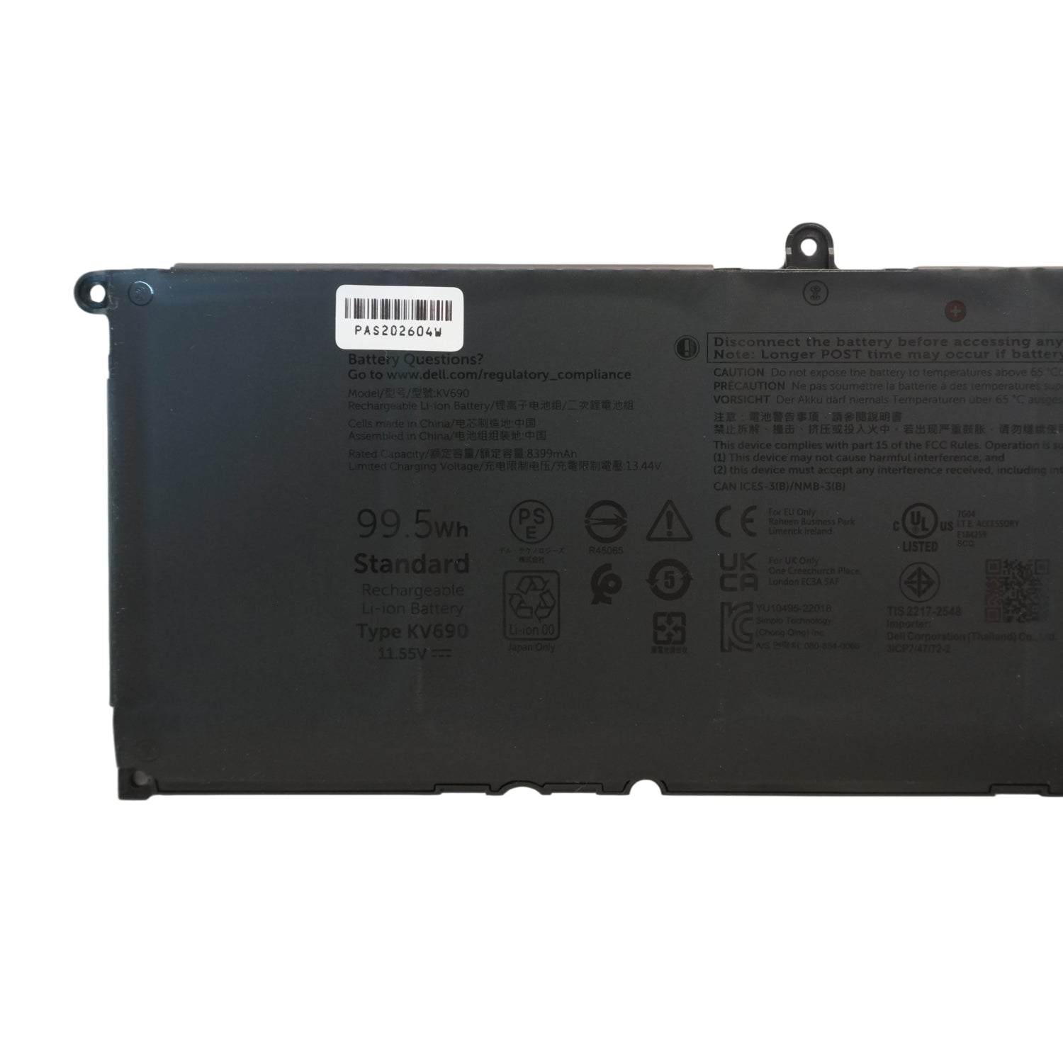 Original KV690 99.5Wh 6-Cell Battery Replacement for Dell Precision 5680 5690 Mobile Workstation