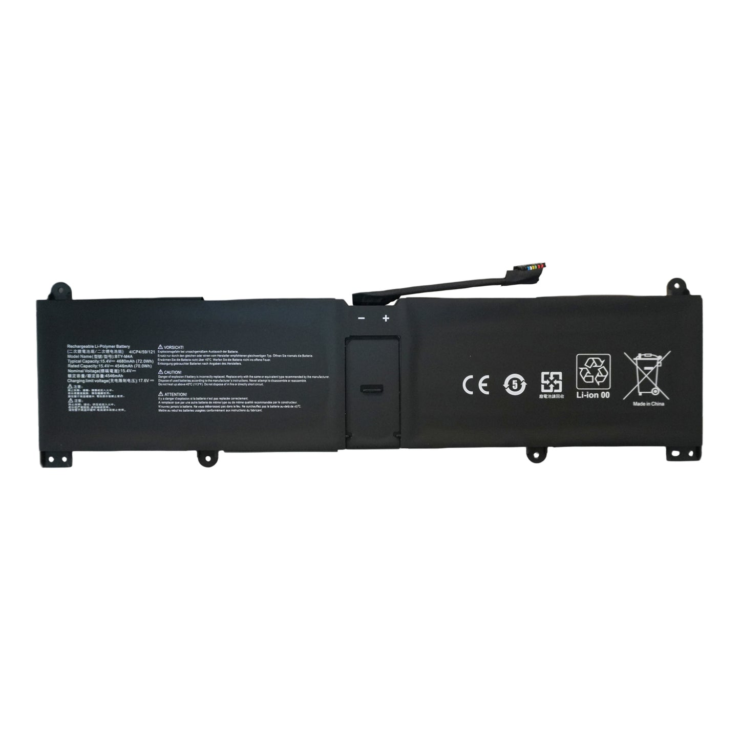 Genuine BTY‑M4A Battery Replacement for MSI Summit E14 Flip Evo A12MT & Stealth 14 Studio A13V Laptop