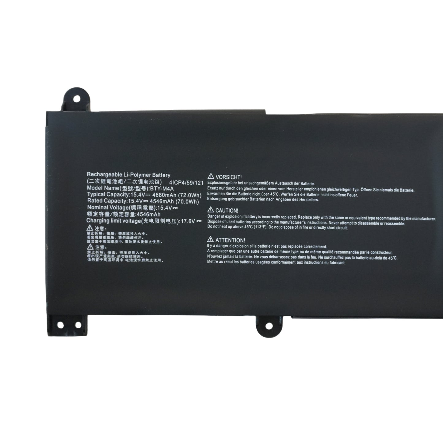 Genuine BTY‑M4A Battery Replacement for MSI Summit E14 Flip Evo A12MT & Stealth 14 Studio A13V Laptop