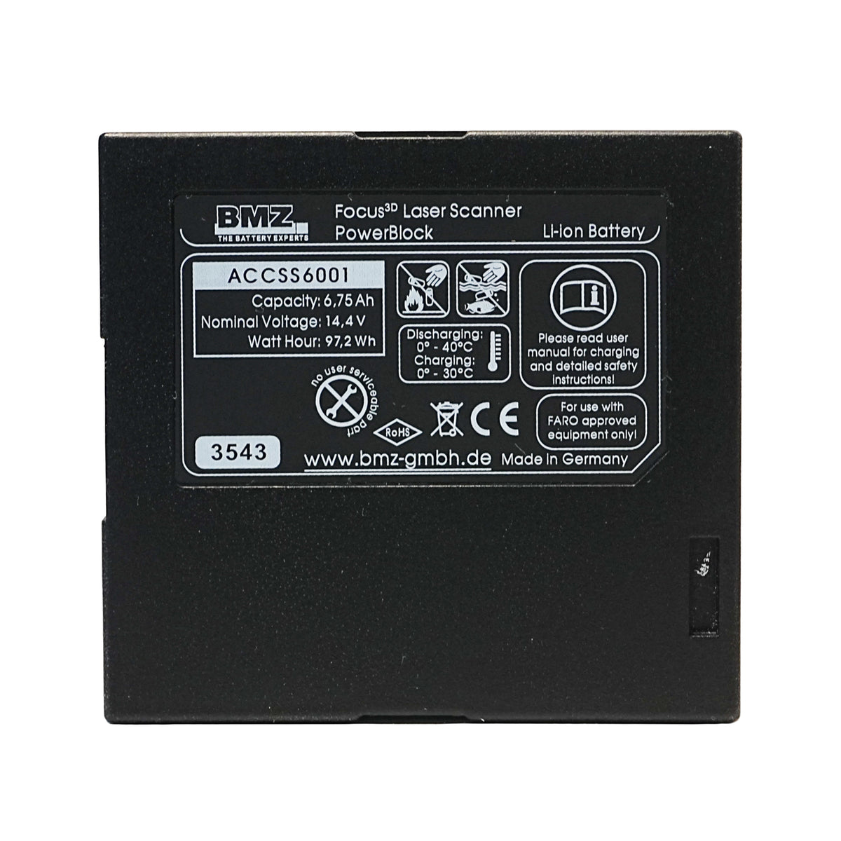 New ACCSS6001 Battery for Trimble TX5 Faro 3D Laser Scanner X120 S20 X330
