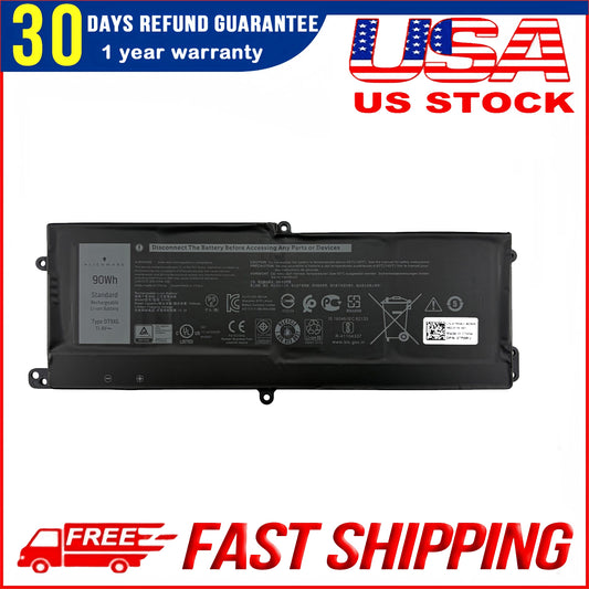 New Genuine 90Wh 11.4V Battery Replacement for Alienware Area‑51m Laptop (Dell 7PWKV, KJYFY, DT9XG)