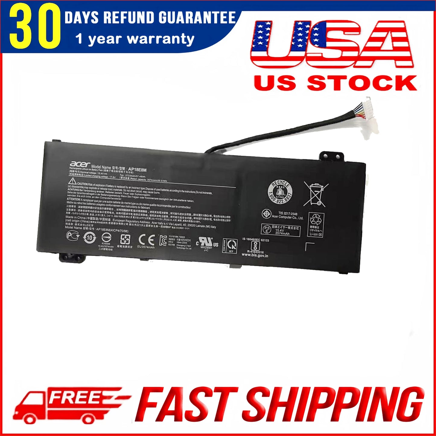 Genuine Acer Nitro 5 Battery AP18E7M/AP18E8M | OEM Replacement | In Stock